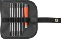 Set de 7 lame electronice interschimbabile într-o carcasă roll-up PB Swiss Tools