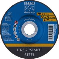 Disc de polizat PSF STEEL pentru otel, 115x7,2mm, curbat, PFERD
