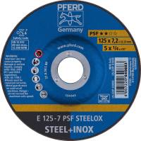 Disc de polizat PSF STEELOX pentru otel si otel inoxidabil, 115x7mm, curbat, PFERD
