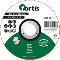 Disc de debitat pentru otel si inox, 125x1,0mm, drept, FORTIS