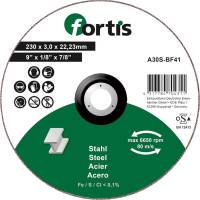 Disc de debitat pentru otel, inox, 230x3,0mm, drept, FORTIS