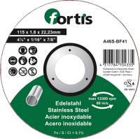 Disc de debitat pentru inox 115x1,6mm, drept, FORTIS