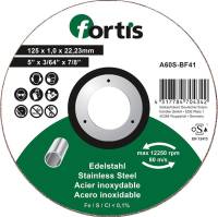 Disc de debitat pentru inox 125x1,0mm, drept, FORTIS