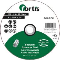 Disc de debitat pentru inox 230x1,9mm, drept, FORTIS