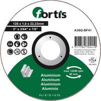 Disc de debitat pentru aluminiu, nemetale, 125x1,0mm, drept, FORTIS