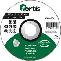 Disc de debitat pentru aluminiu, nemetale, 125x1,6mm, drept, FORTIS