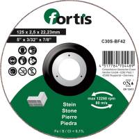 Disc de debitat pentru piatra 125x2,5mm, curbat, FORTIS