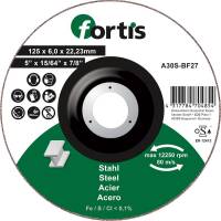 Disc de polizat pentru otel 125x6,0mm, curbat, FORTIS