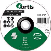 Disc de polizat pentru otel 180x8,0mm, curbat, FORTIS