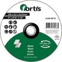 Disc de polizat pentru otel 230x8,0mm, curbat, FORTIS