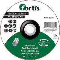 Disc de polizat pentru inox, 180x6,0mm, curbat, FORTIS